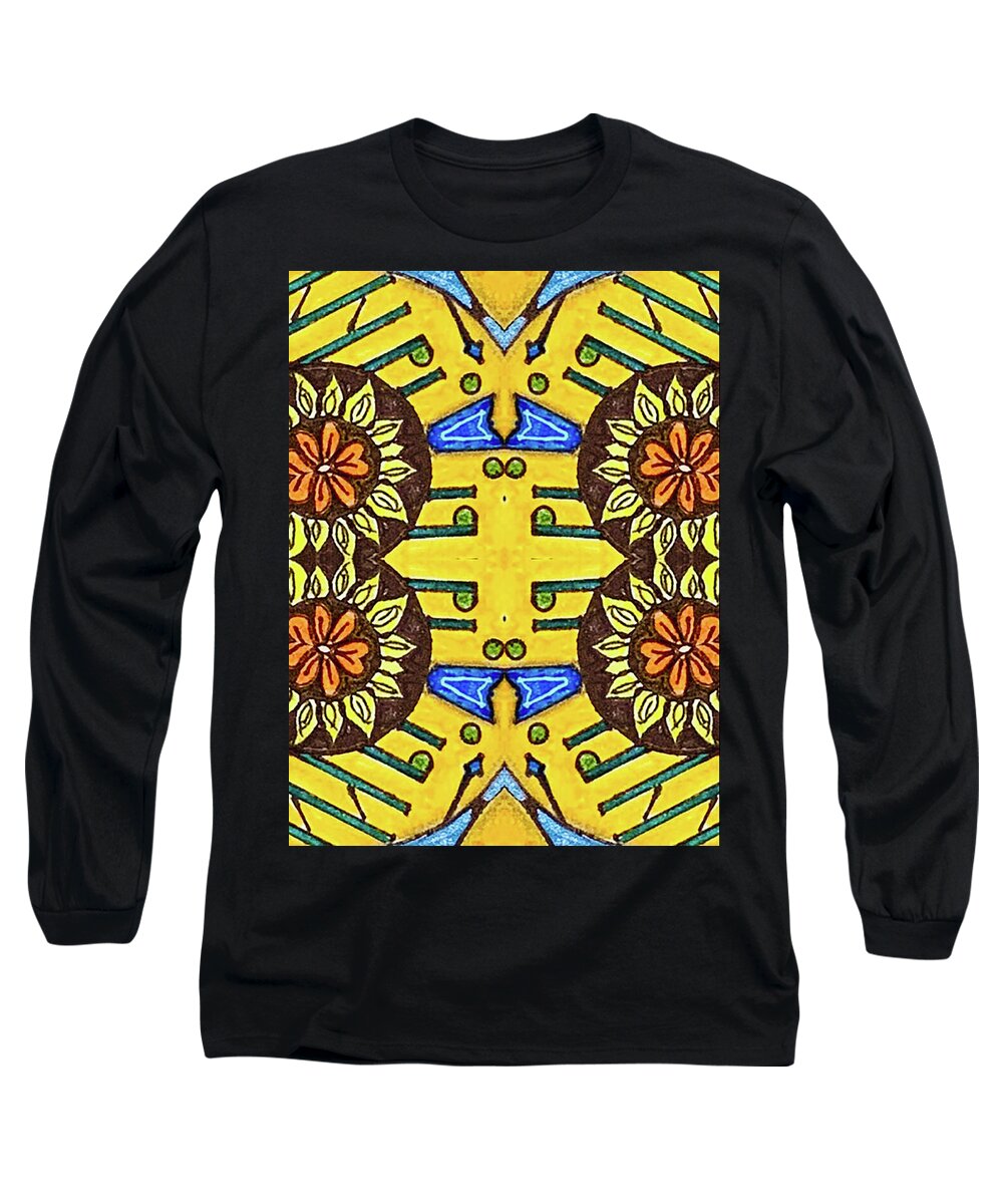 Flower Doodle Drawing II - Long Sleeve T-Shirt