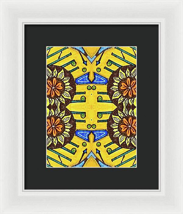 Flower Doodle Drawing II - Framed Print