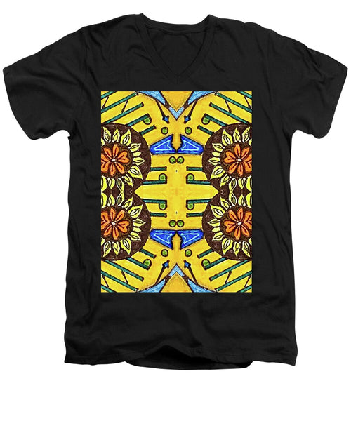 Flower Doodle Drawing II - Men's V-Neck T-Shirt