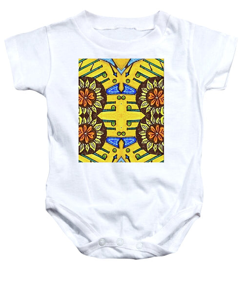 Flower Doodle Drawing II - Baby Onesie