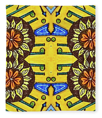 Flower Doodle Drawing II - Blanket