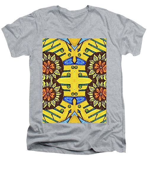 Flower Doodle Drawing II - Men's V-Neck T-Shirt