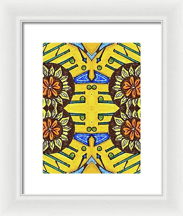 Flower Doodle Drawing II - Framed Print