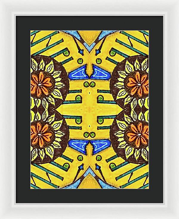 Flower Doodle Drawing II - Framed Print