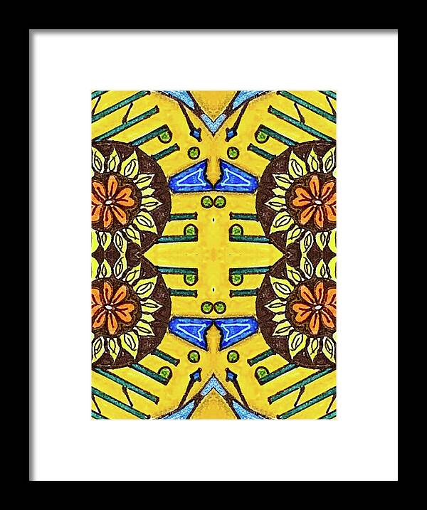 Flower Doodle Drawing II - Framed Print
