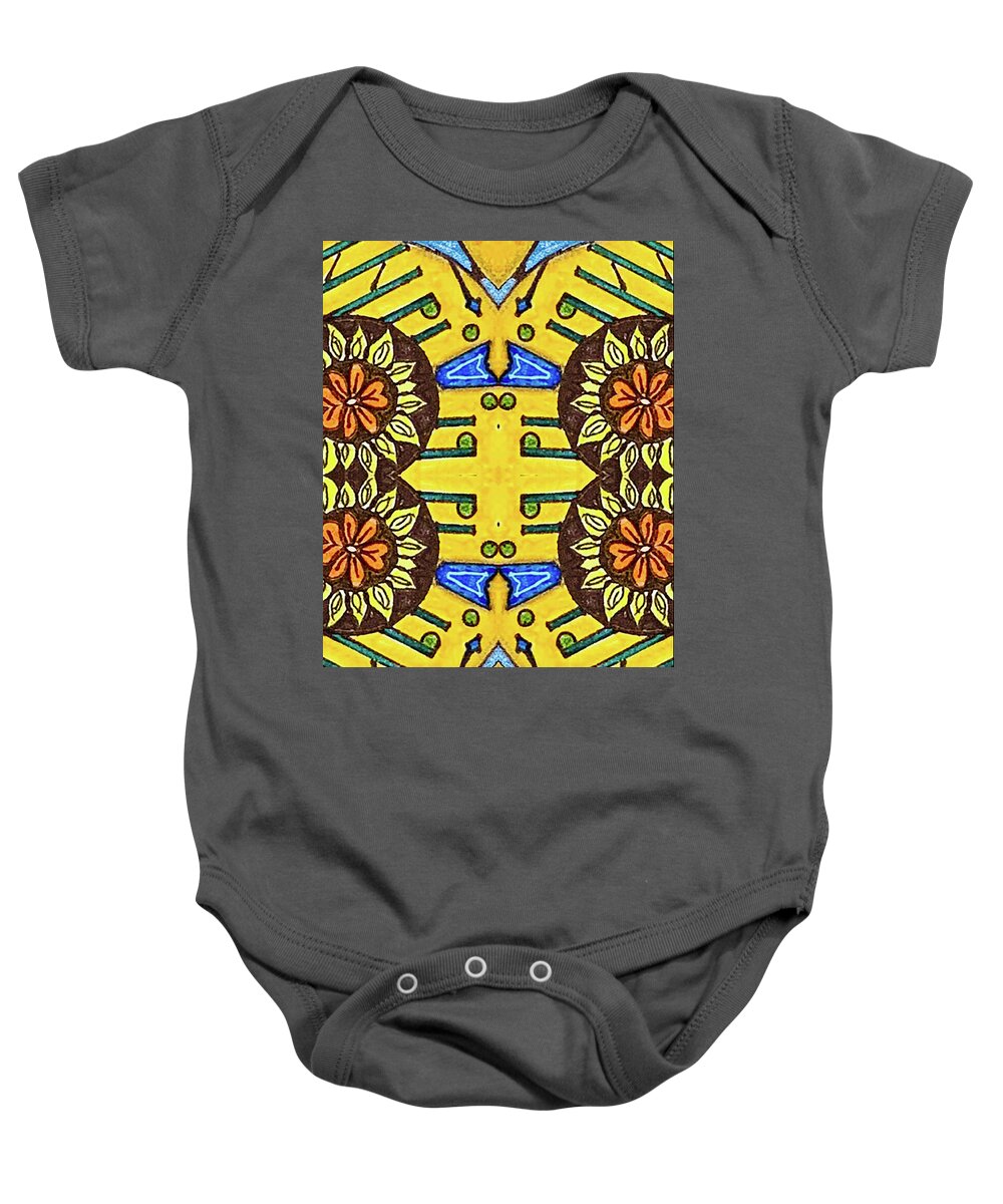 Flower Doodle Drawing II - Baby Onesie
