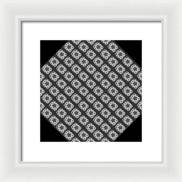 Flower Doodle Pattern I - Framed Print