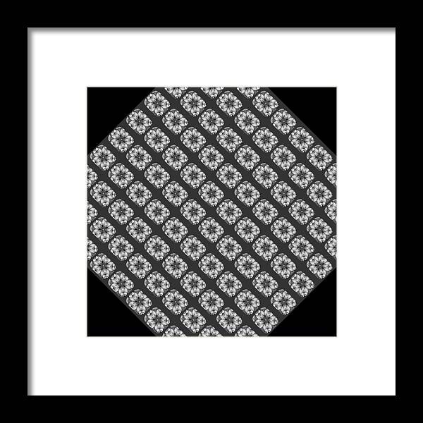 Flower Doodle Pattern I - Framed Print