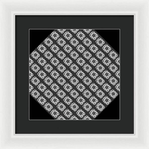 Flower Doodle Pattern I - Framed Print