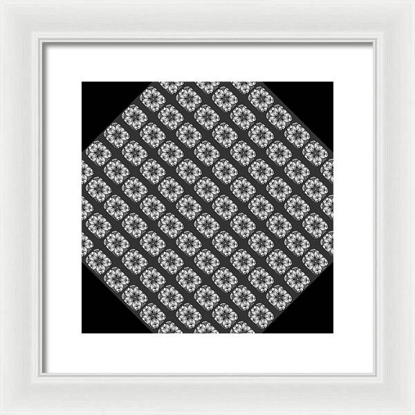 Flower Doodle Pattern I - Framed Print