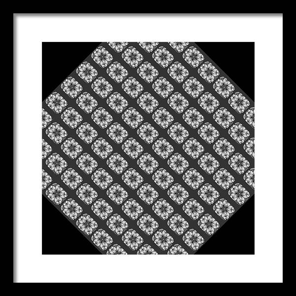 Flower Doodle Pattern I - Framed Print