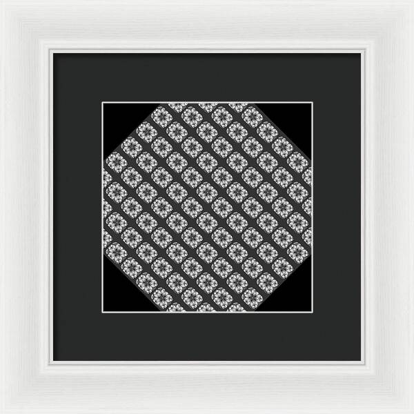 Flower Doodle Pattern I - Framed Print