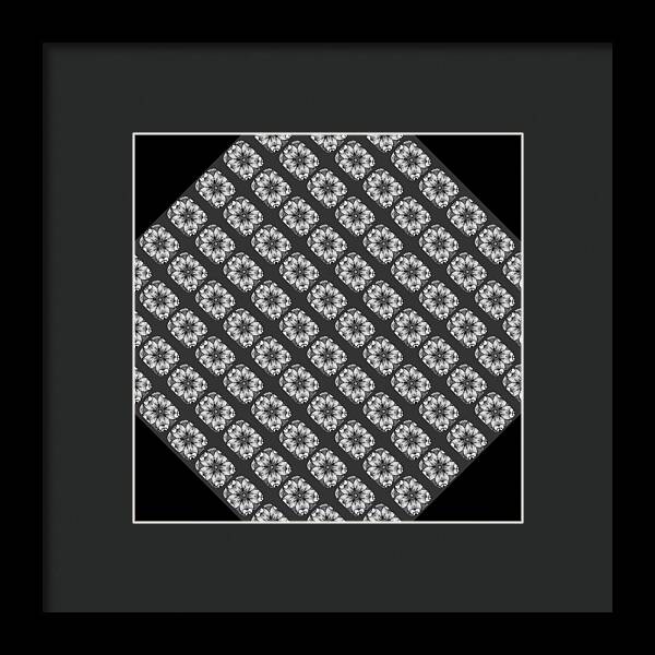 Flower Doodle Pattern I - Framed Print