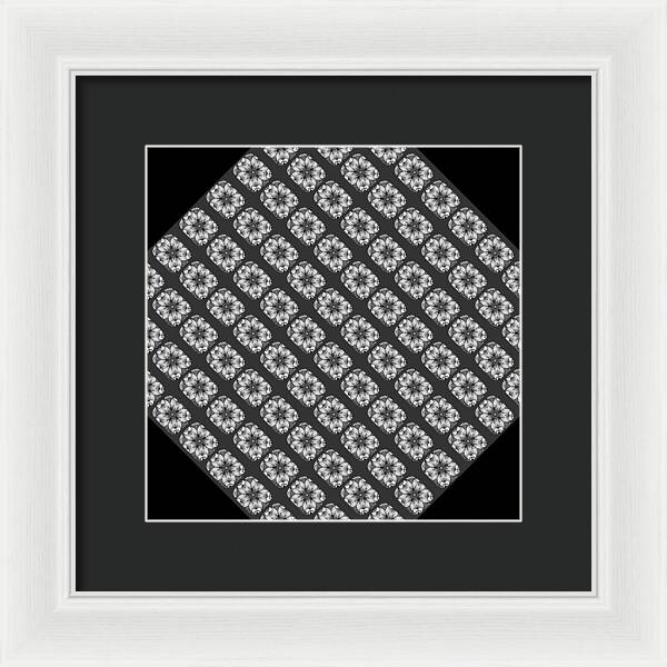 Flower Doodle Pattern I - Framed Print
