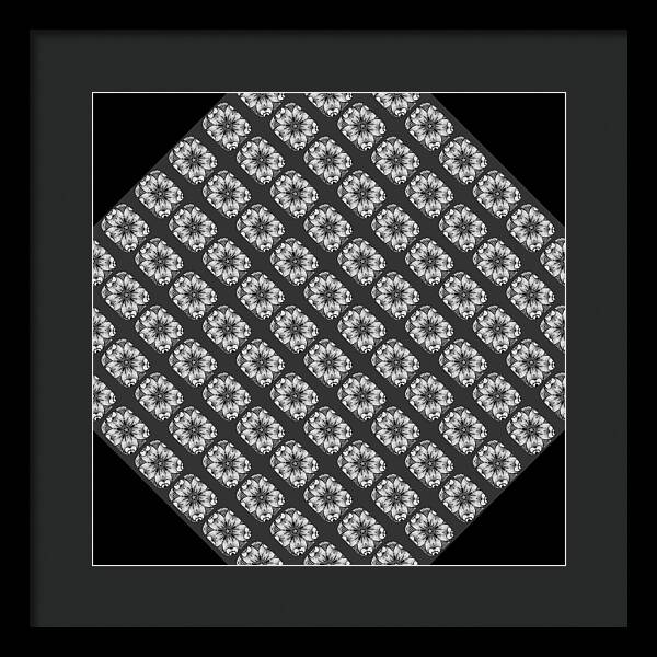 Flower Doodle Pattern I - Framed Print