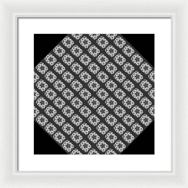 Flower Doodle Pattern I - Framed Print