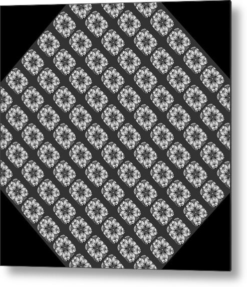 Flower Doodle Pattern I - Metal Print