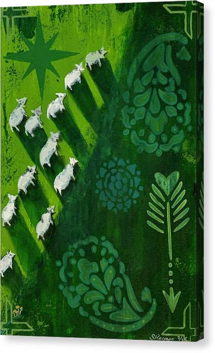 Goats in a Field - Canvas Print