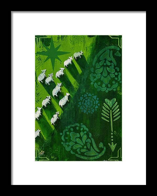 Goats in a Field - Framed Print