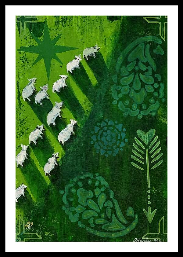 Goats in a Field - Framed Print