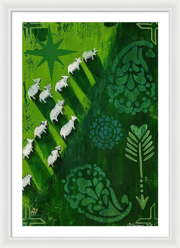 Goats in a Field - Framed Print