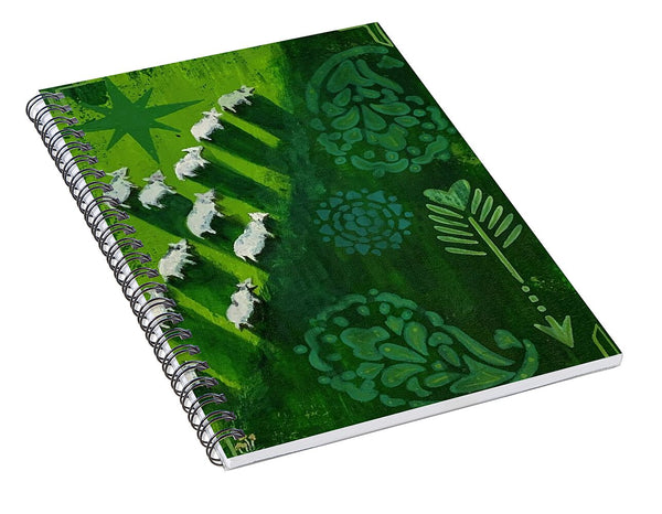 Goats in a Field - Spiral Notebook