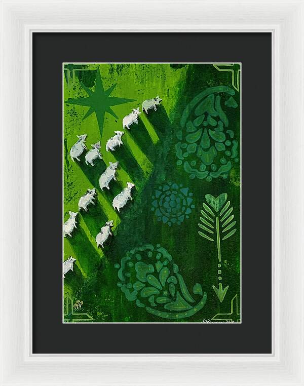 Goats in a Field - Framed Print