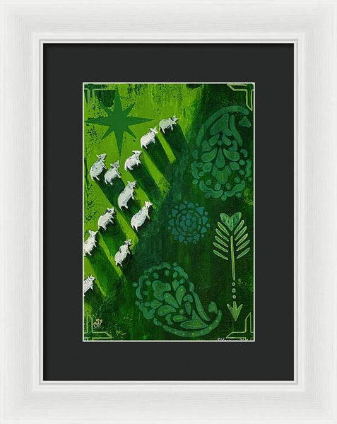 Goats in a Field - Framed Print