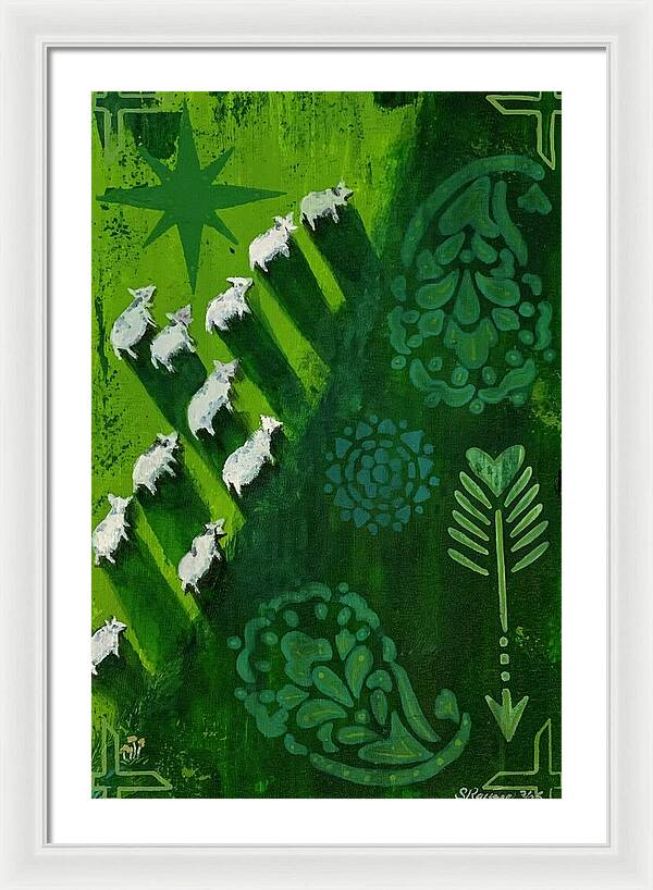 Goats in a Field - Framed Print