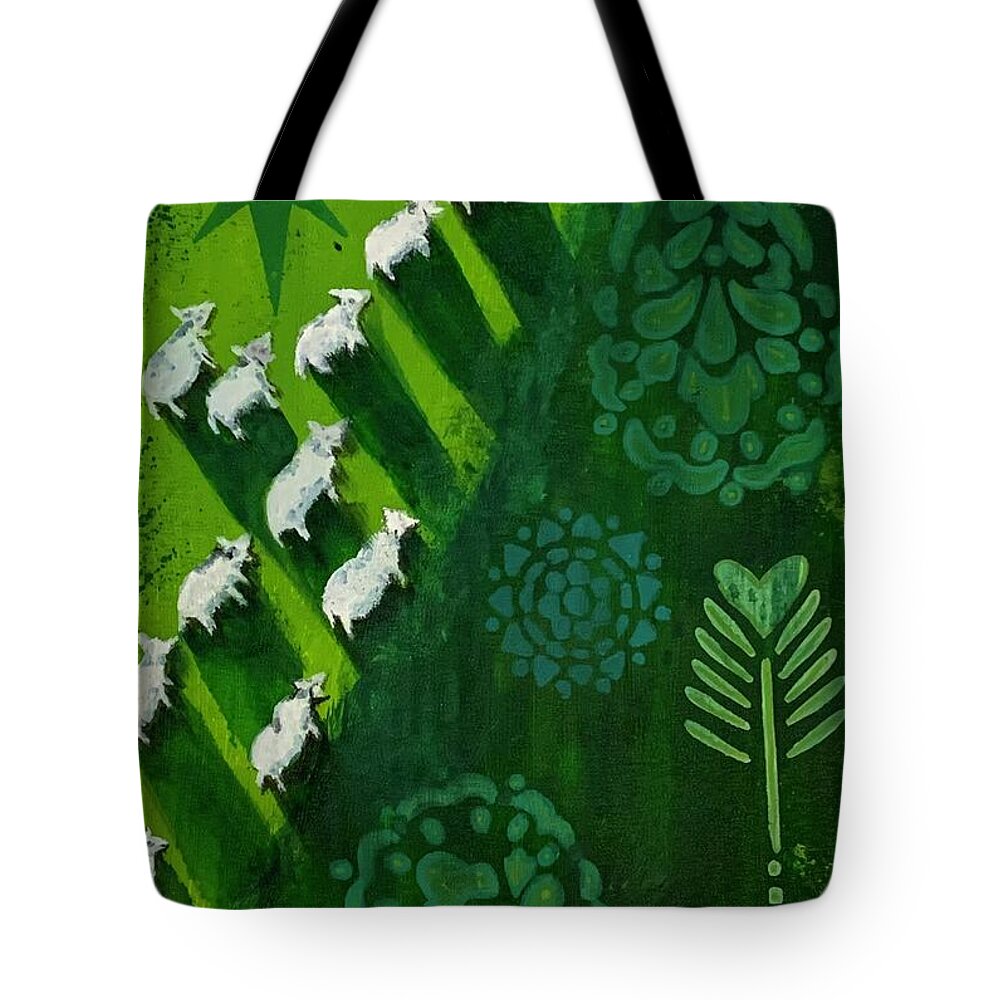 Goats in a Field - Tote Bag