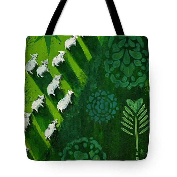 Goats in a Field - Tote Bag