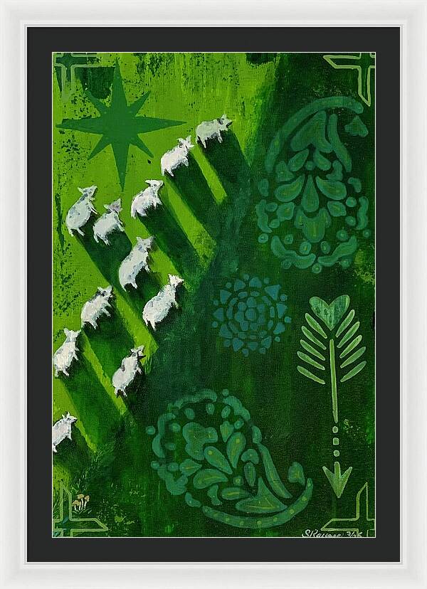 Goats in a Field - Framed Print