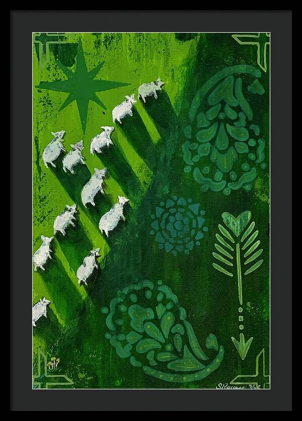 Goats in a Field - Framed Print