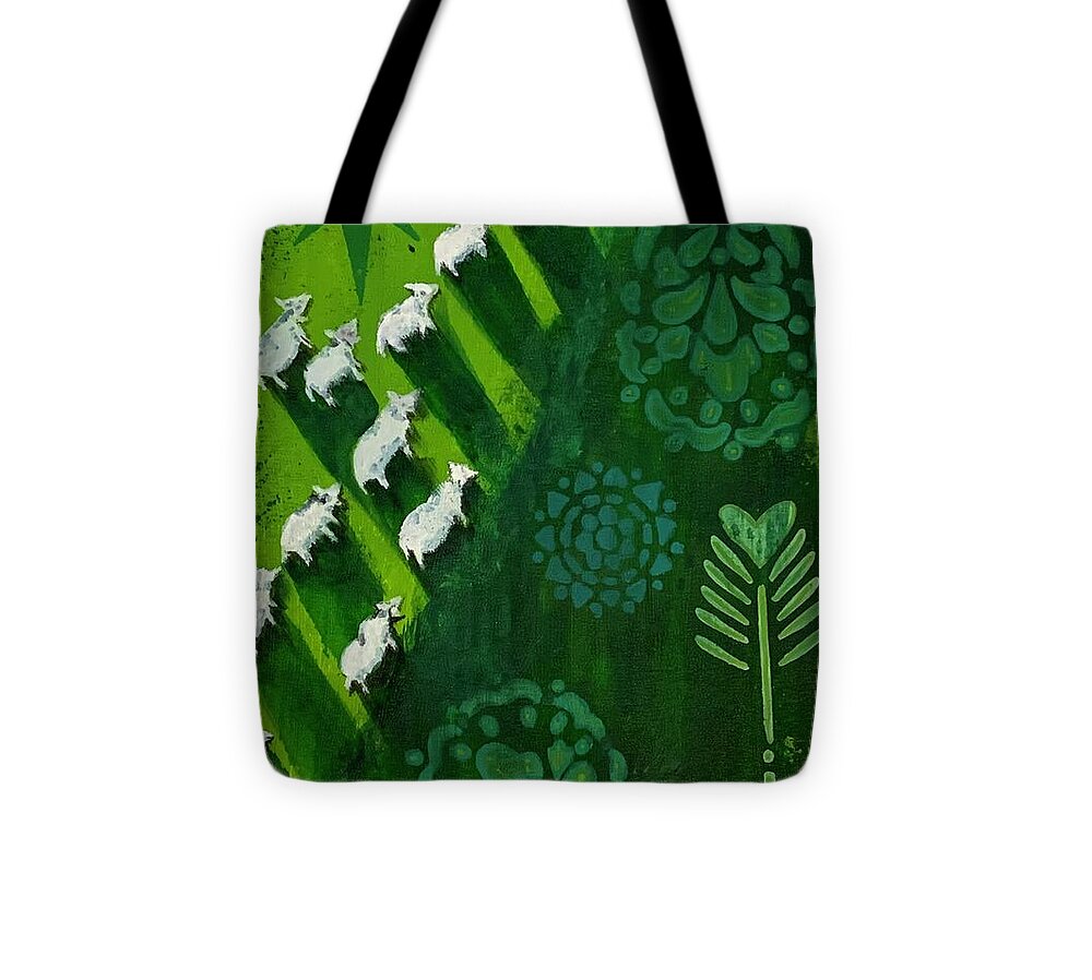 Goats in a Field - Tote Bag