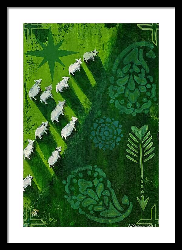 Goats in a Field - Framed Print