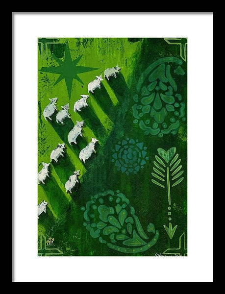 Goats in a Field - Framed Print