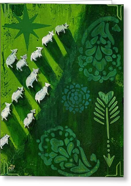 Goats in a Field - Greeting Card