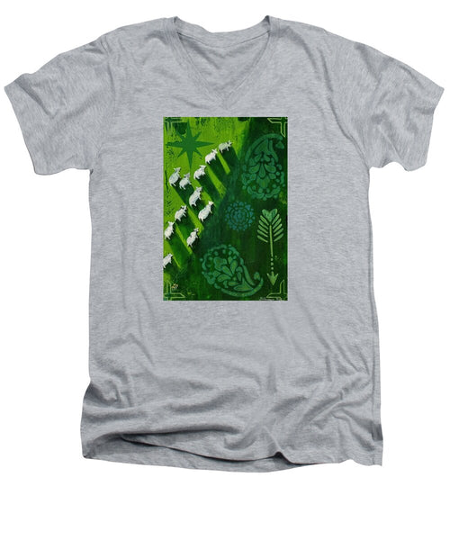 Goats in a Field - Men's V-Neck T-Shirt