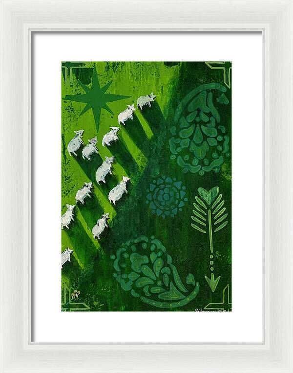 Goats in a Field - Framed Print