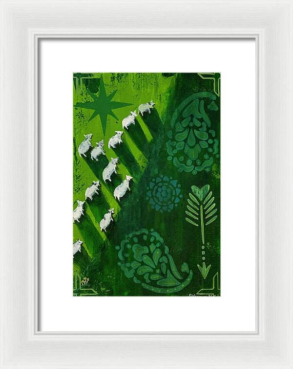 Goats in a Field - Framed Print