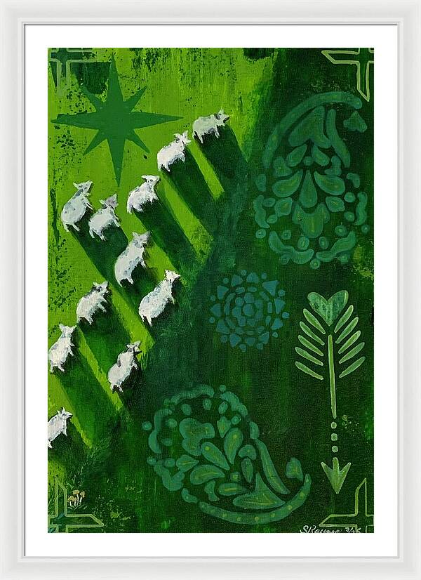 Goats in a Field - Framed Print