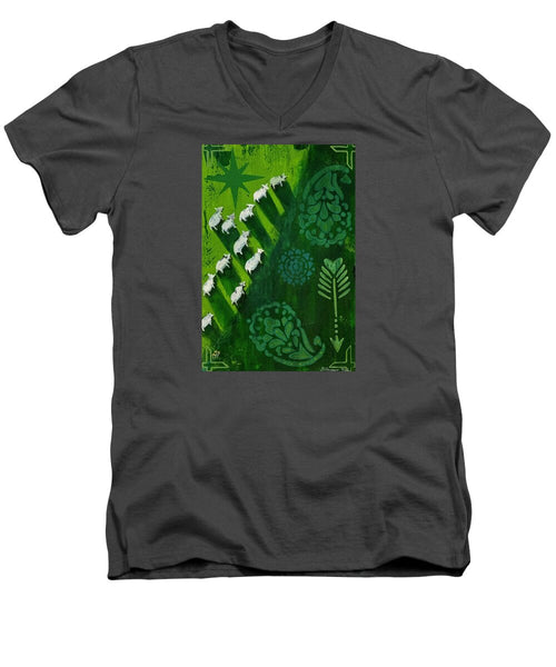 Goats in a Field - Men's V-Neck T-Shirt