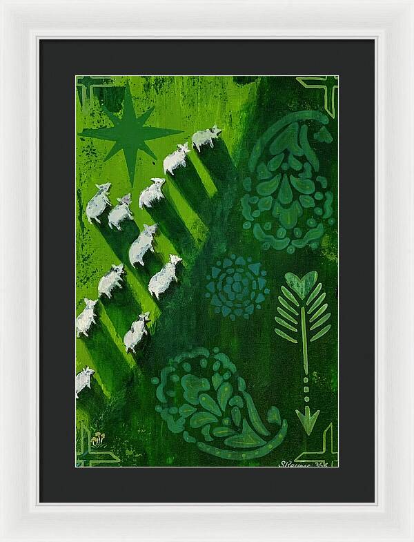 Goats in a Field - Framed Print