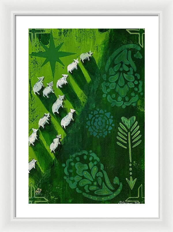 Goats in a Field - Framed Print