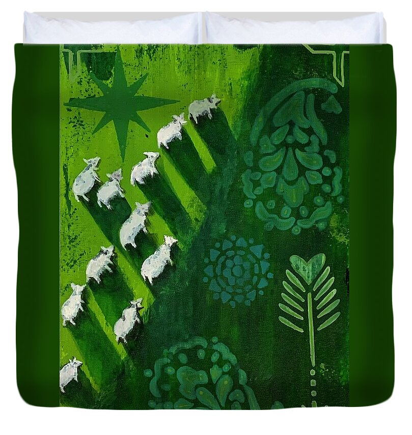 Goats in a Field - Duvet Cover