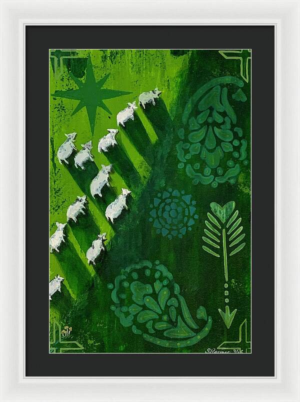 Goats in a Field - Framed Print