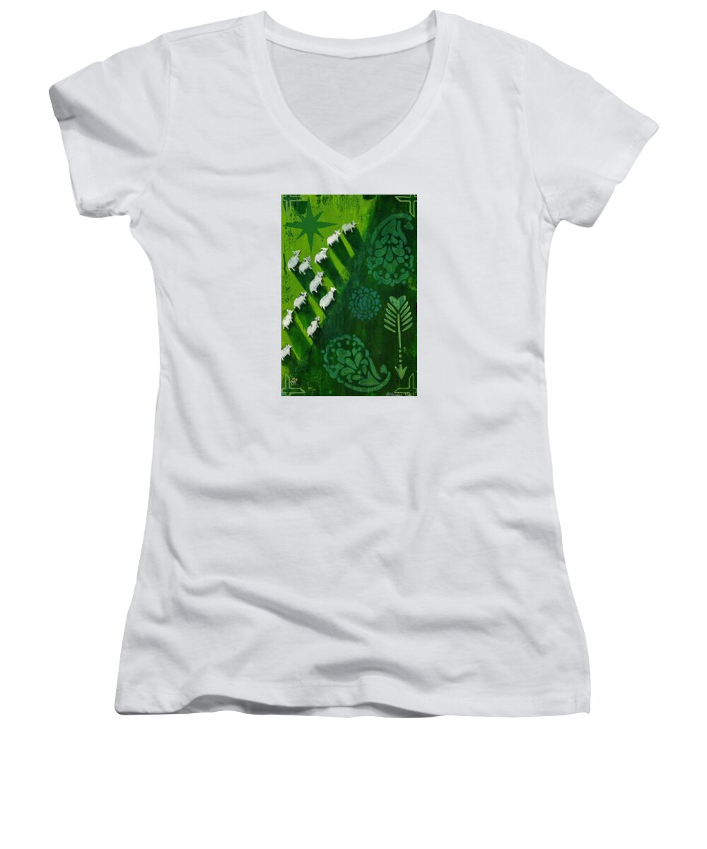 Goats in a Field - Women's V-Neck
