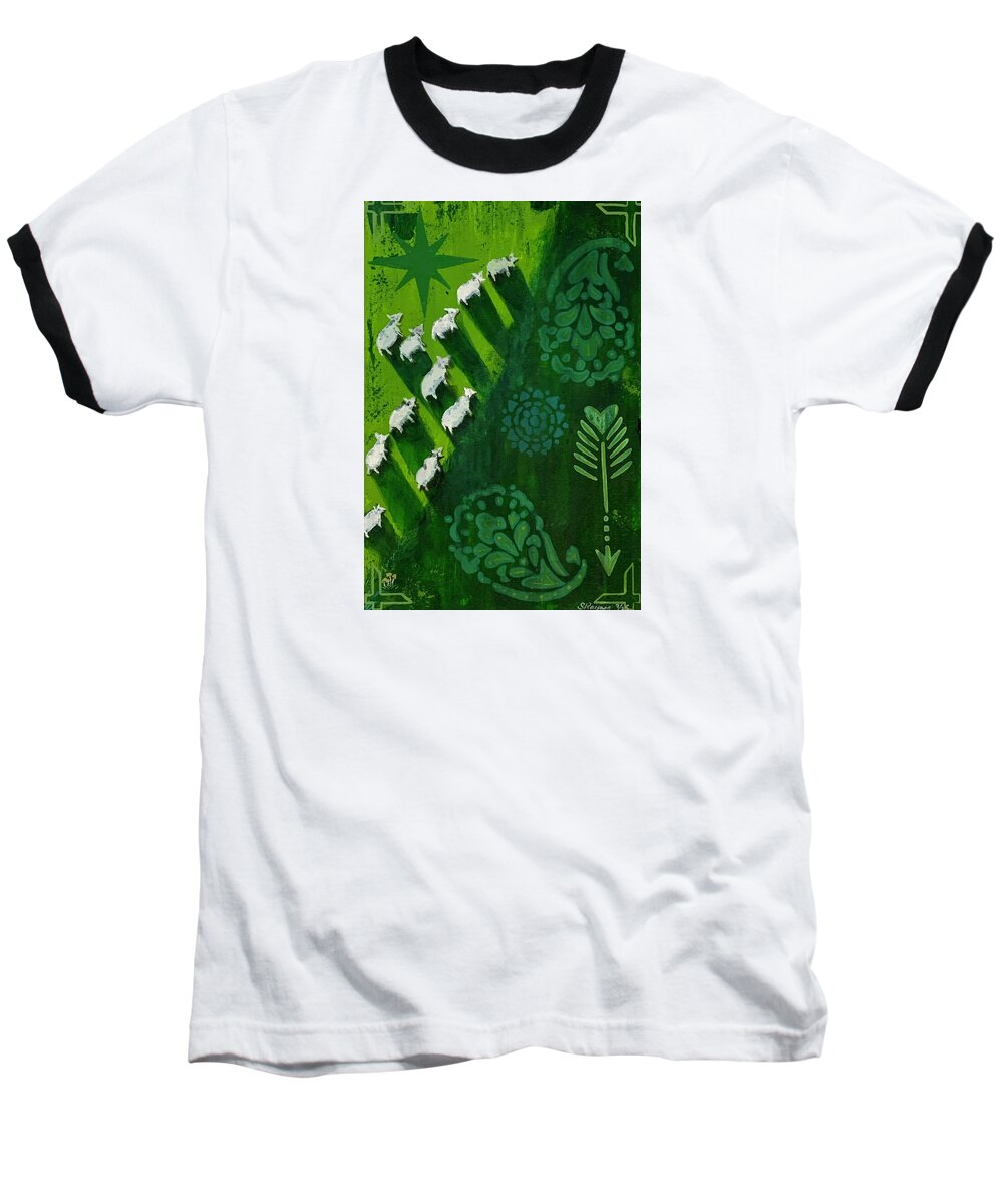 Goats in a Field - Baseball T-Shirt