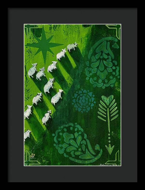 Goats in a Field - Framed Print