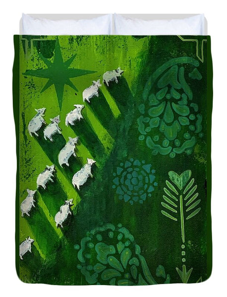 Goats in a Field - Duvet Cover